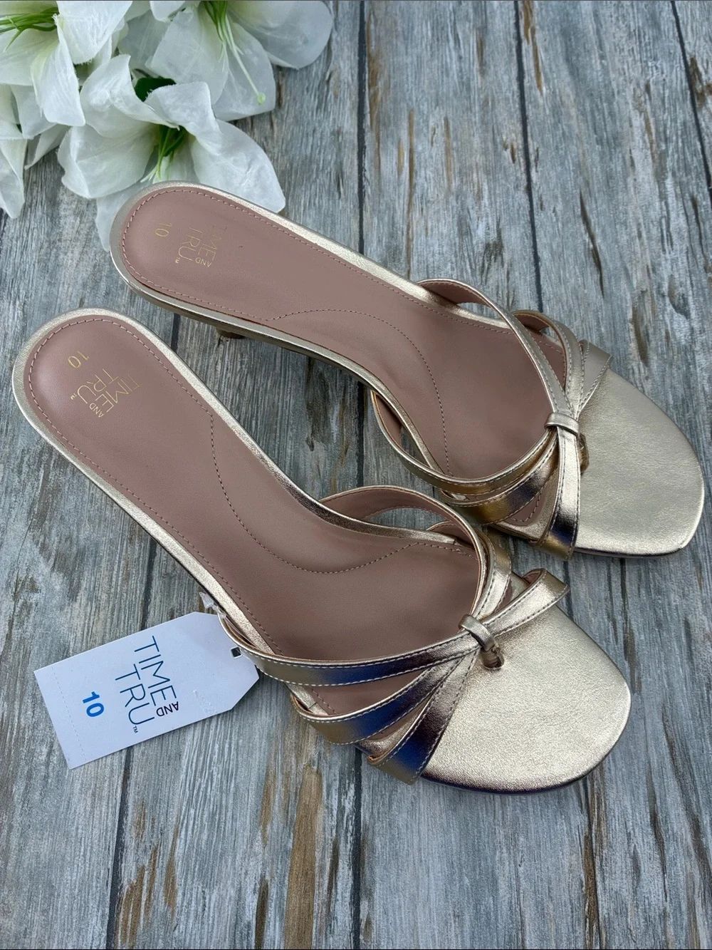 Women’s Kitten Heels Mike Sandals Shoes Size 10 - Picture 2 of 8